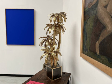 Lampe palmier en laiton à 4 têtes, dans le goût de Maison Jansen
