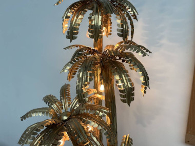Lampe palmier en laiton à 4 têtes, dans le goût de Maison Jansen
