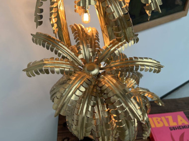 Lampe palmier en laiton à 4 têtes, dans le goût de Maison Jansen