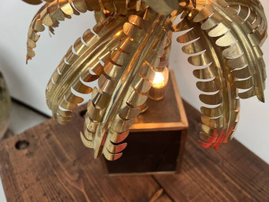 Lampe palmier en laiton à 4 têtes, dans le goût de Maison Jansen