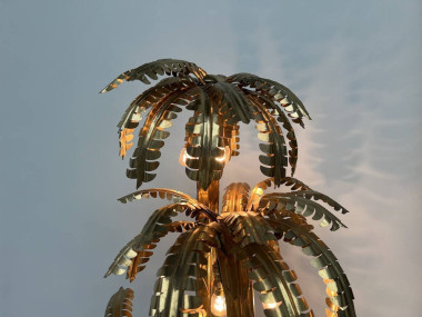 Lampe palmier en laiton à 4 têtes, dans le goût de Maison Jansen