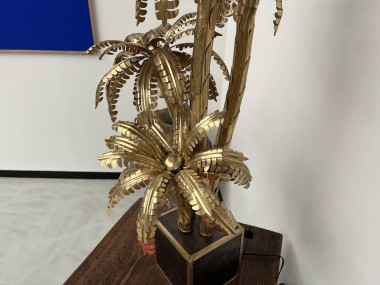 Lampe palmier en laiton à 4 têtes, dans le goût de Maison Jansen