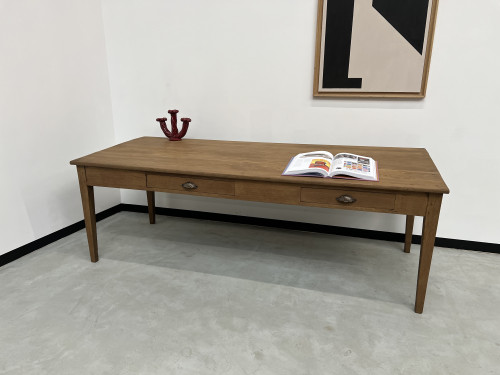 Grande table écritoire des années 40 en chêne massif, vue 5
