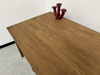 Grande table écritoire des années 40 en chêne massif, vue 13