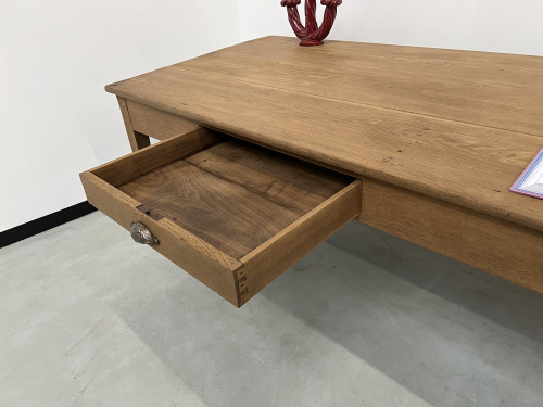 Grande table écritoire des années 40 en chêne massif, vue 16
