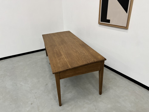 Grande table écritoire des années 40 en chêne massif, vue 21