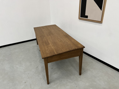 Grande table écritoire des années 40 en chêne massif, vue 21