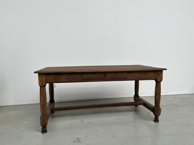Table de ferme en chêne, fin XIXème, vue 2