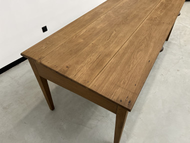 Grande table écritoire des années 40 en chêne massif, vue 28