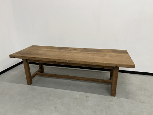 Grande table de ferme des années 50 en chêne massif, vue 3