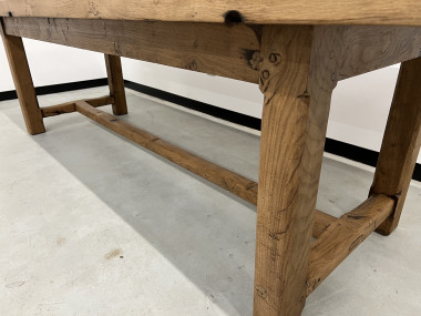 Grande table de ferme des années 50 en chêne massif, vue 9