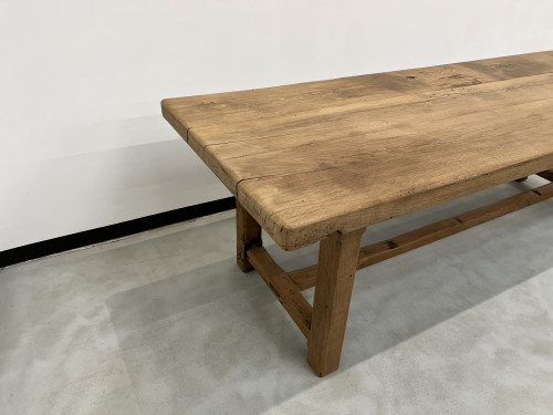 Grande table de ferme des années 50 en chêne massif, vue 15