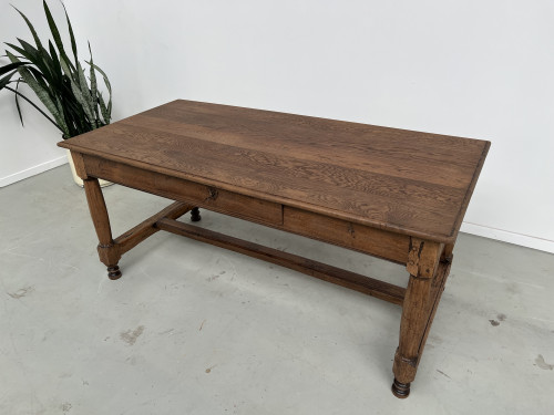Table de ferme en chêne, fin XIXème, vue 4