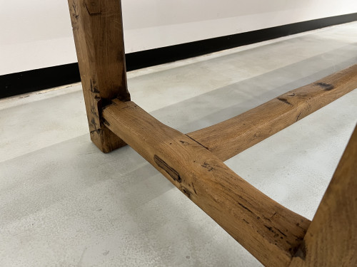 Grande table de ferme des années 50 en chêne massif, vue 19