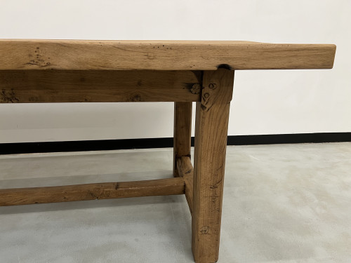 Grande table de ferme des années 50 en chêne massif, vue 21