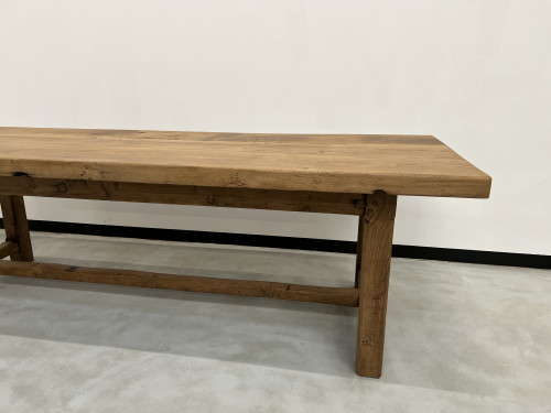 Grande table de ferme des années 50 en chêne massif, vue 22