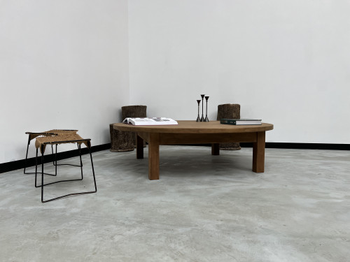 Grande table basse circulaire années 50, vue 6