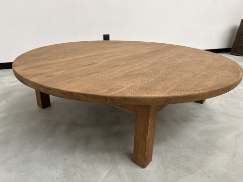 Grande table basse circulaire années 50, vue 10