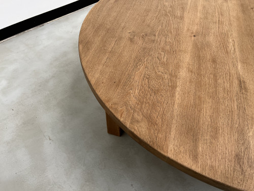 Grande table basse circulaire années 50, vue 13