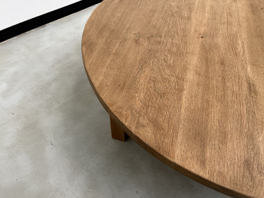 Grande table basse circulaire années 50, vue 13