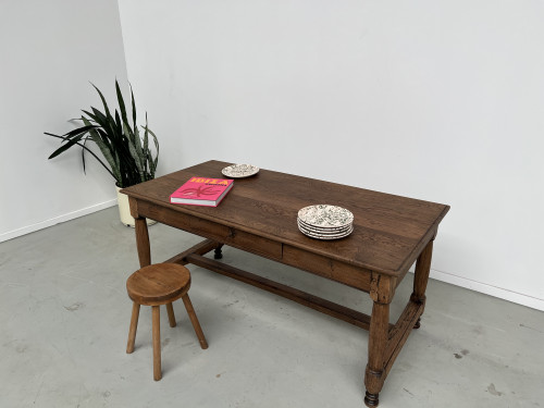 Table de ferme en chêne, fin XIXème, vue 11