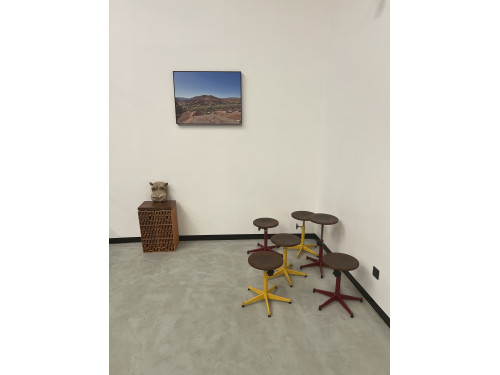 Série de 6 tabourets d'école vintage, années 50, vue 2