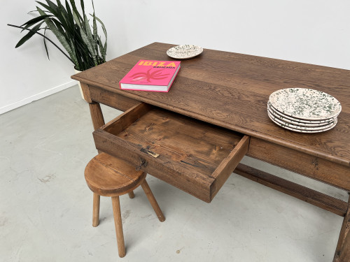 Table de ferme en chêne, fin XIXème, vue 15