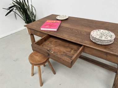Table de ferme en chêne, fin XIXème, vue 15