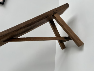 Banc de ferme ancien restauré, en chêne massif, vue 9