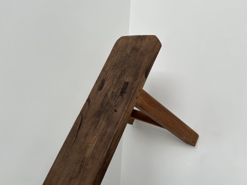 Banc de ferme vintage, en chêne massif, vue 4