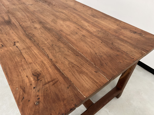 Table de travail ancienne en merisier massif et acacia, vue 19