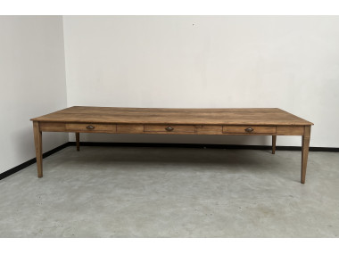 Très grande table de ferme vintage aux pieds fuseaux, vue 3