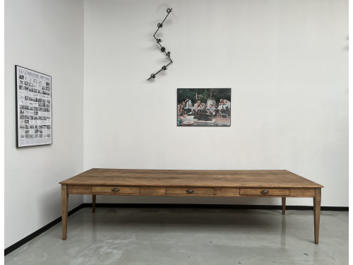 Très grande table de ferme vintage aux pieds fuseaux, vue 4