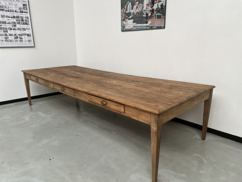 Très grande table de ferme vintage aux pieds fuseaux, vue 7