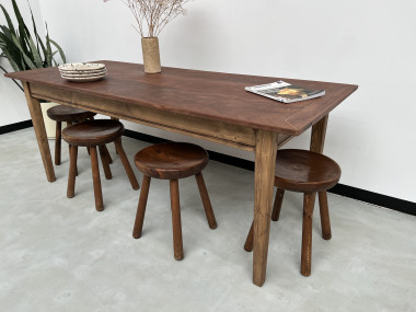 Table de ferme française des années 50, vue 1