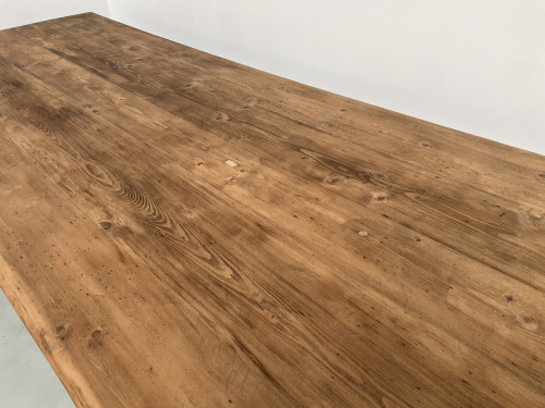 Très grande table de ferme vintage aux pieds fuseaux, vue 10