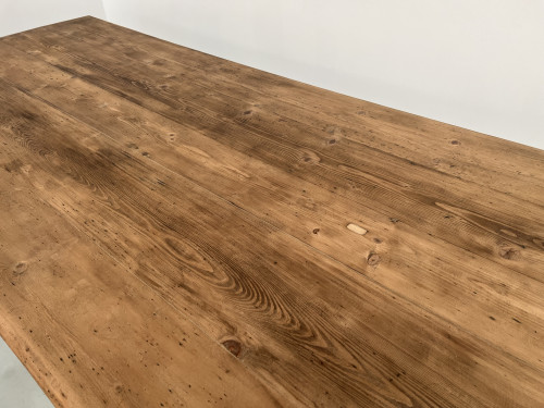 Très grande table de ferme vintage aux pieds fuseaux, vue 11
