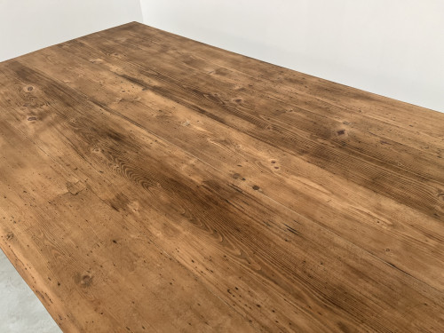 Très grande table de ferme vintage aux pieds fuseaux, vue 12
