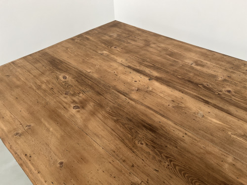 Très grande table de ferme vintage aux pieds fuseaux, vue 13