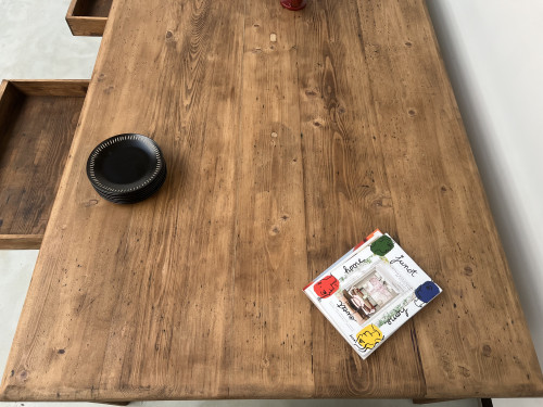 Très grande table de ferme vintage aux pieds fuseaux, vue 26