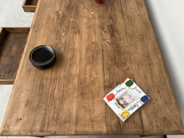 Très grande table de ferme vintage aux pieds fuseaux, vue 26