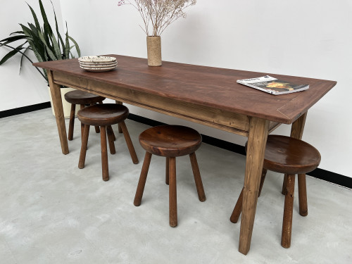 Table de ferme française des années 50, vue 3