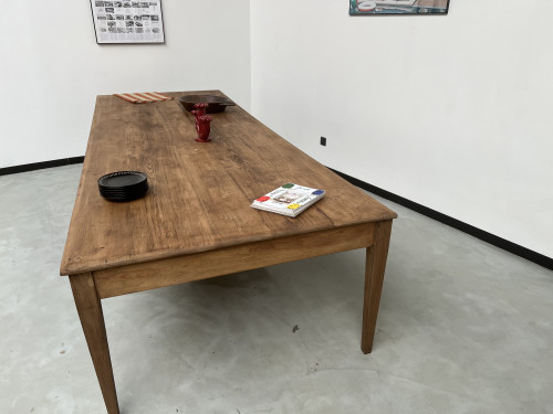 Très grande table de ferme vintage aux pieds fuseaux, vue 30
