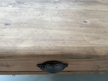 Très grande table de ferme vintage aux pieds fuseaux, vue 38