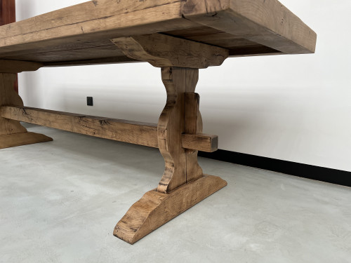 Grande table de monastère des années 50 en chêne massif, vue 7