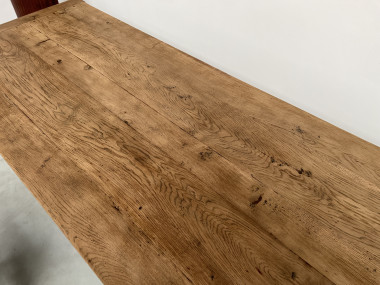 Grande table de monastère des années 50 en chêne massif, vue 9