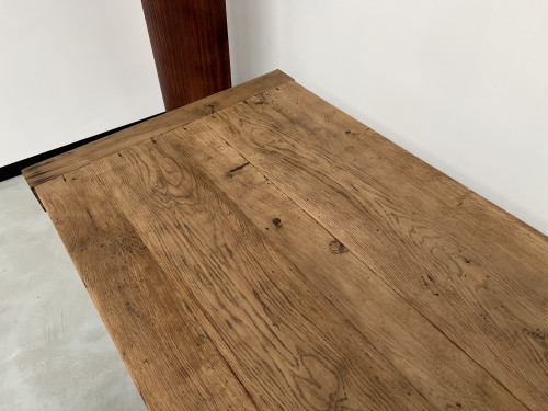 Grande table de monastère des années 50 en chêne massif, vue 10