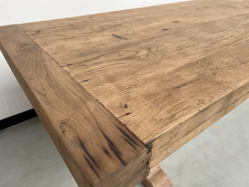 Grande table de monastère des années 50 en chêne massif, vue 12