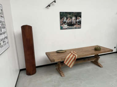 Grande table de monastère des années 50 en chêne massif, vue 19
