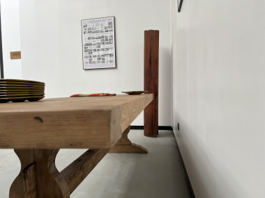 Grande table de monastère des années 50 en chêne massif, vue 21